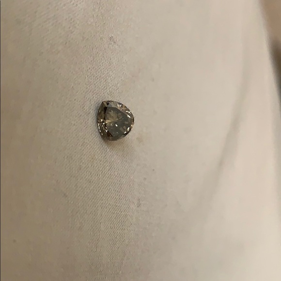 1.42ctw Sparkling genuine diamond champagne /pear - Picture 7 of 8